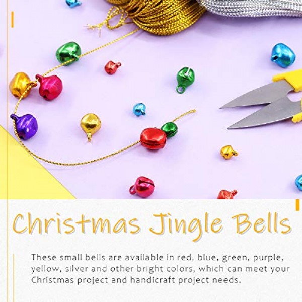 Swpeet 403Pcs Colorful 4 Sizes Christmas Jingle Bells Assortment K...