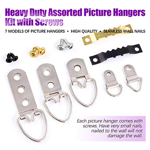 Swpeet 415Pcs Picture Hangers Kit with Screws, Heavy Duty Assorted...