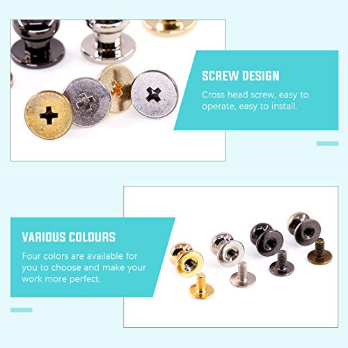 Swpeet 48Sets 4 Colors 8x10x10mm Chicago Screws Round Head Button ...