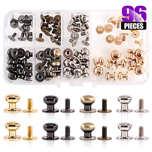 Swpeet 48Sets 4 Colors 8x10x10mm Chicago Screws Round Head Button ...