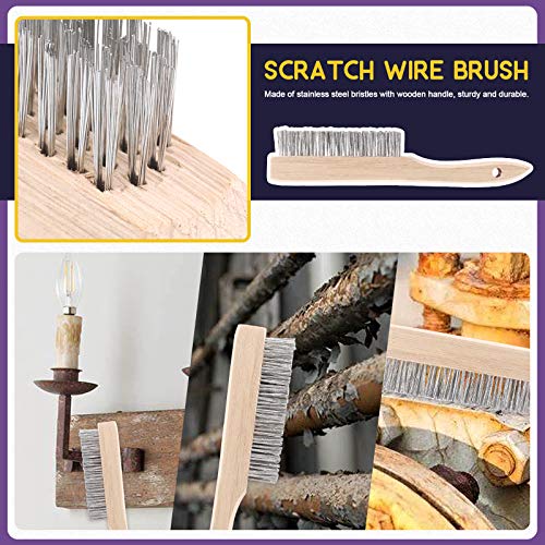 Swpeet 4Pcs 10 Inch Scratch Wire Brush Welding Hammers Slag Remova...