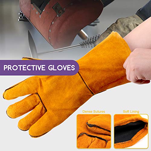 Swpeet 4Pcs 10 Inch Scratch Wire Brush Welding Hammers Slag Remova...