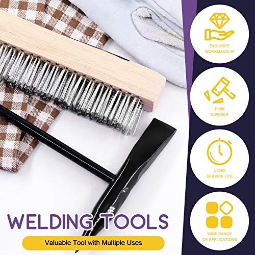 Swpeet 4Pcs 10 Inch Scratch Wire Brush Welding Hammers Slag Remova...