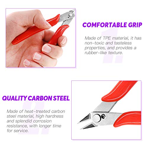 Swpeet 5Pack Precision Electronic Wire Flush Cutters Kit, 5 Inch M...