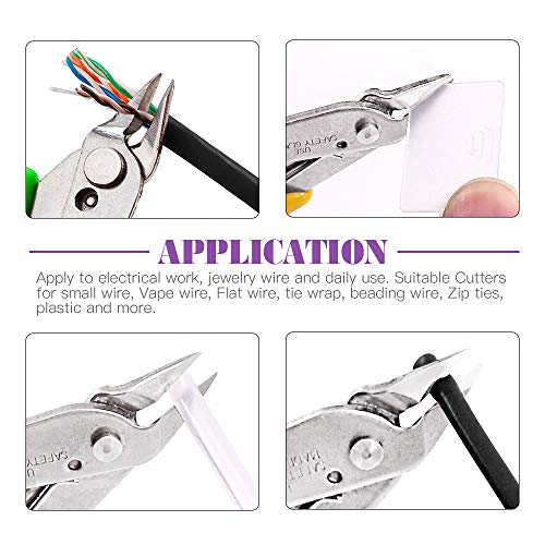 Swpeet 5Pack Precision Electronic Wire Flush Cutters Kit, 5 Inch M...