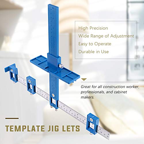 Swpeet 5Pcs Cabinet HardwareJig Kit, Including Adjustable Punch Lo...