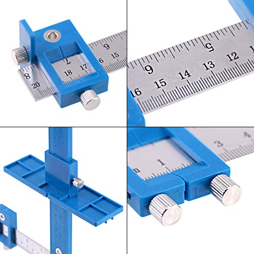 Swpeet 5Pcs Cabinet HardwareJig Kit, Including Adjustable Punch Lo...