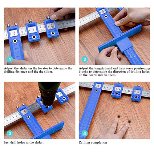 Swpeet 5Pcs Cabinet HardwareJig Kit, Including Adjustable Punch Lo...