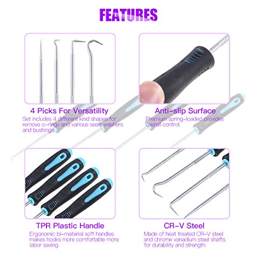 Swpeet 8Pcs Snap Ring Pliers with Pick and Hook Set, 4Pcs Heavy Du...