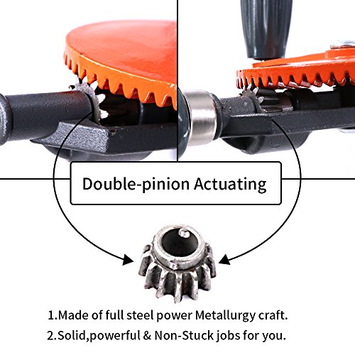 Swpeet Powerful Speedy Hand Drill 1/4-Inch Capacity with 13Pcs Dri...