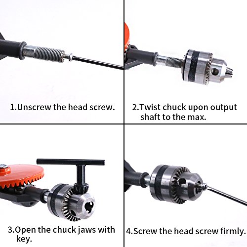 Swpeet Powerful Speedy Hand Drill 1/4-Inch Capacity with 13Pcs Dri...