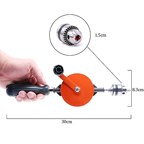 Swpeet Powerful Speedy Hand Drill 1/4-Inch Capacity with 13Pcs Dri...