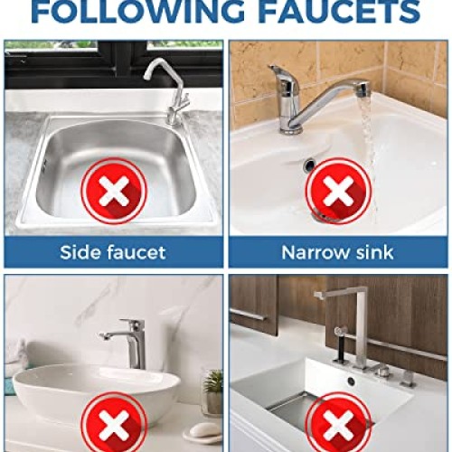 Kitchen Sink Splash Guard - Silicone Faucet Handle Drip Catcher Tr...