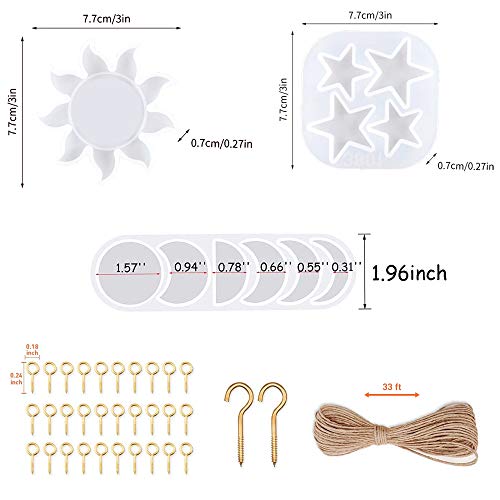 SY.Doot Resin Silicone Molds Sun Moon Stars Mould Resin Crafts DIY...
