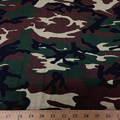100% Cotton Camouflage Jersey Knit Fabric Light Weight