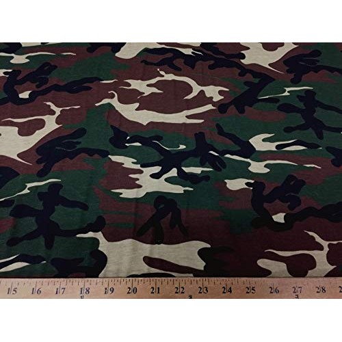 100% Cotton Camouflage Jersey Knit Fabric Light Weight