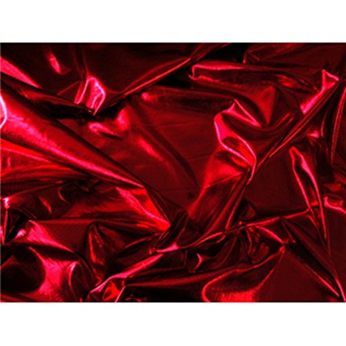 4 Way Stretch Lame Metallic Spandex Lycra Fabric Red