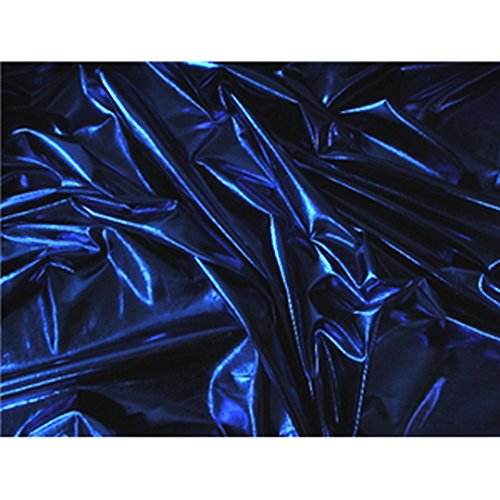 4 Way Stretch Lame Metallic Spandex Lycra Fabric Royal Blue