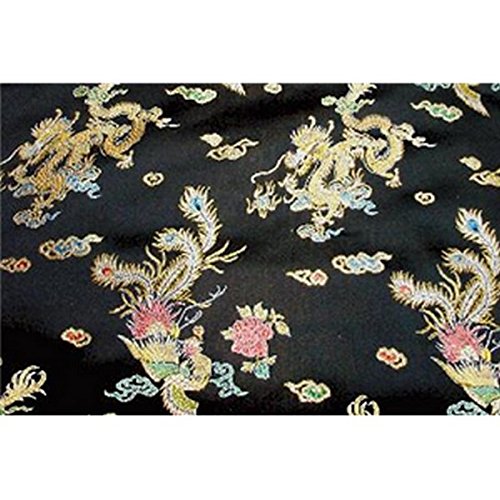 Chinese Faux Silk Dragon Peacock Brocade Satin Fabric Sold by The ...