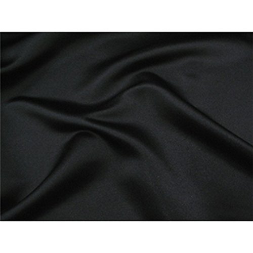Heavyweight Stretch Lamour Bridal Satin Fabric Black SLS-5