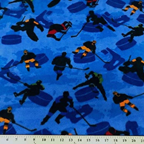 Hockey Fleece Fabric Blue 480