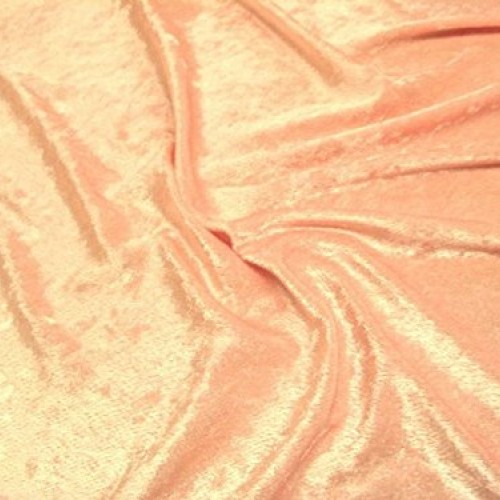 Velvet Crushed Panne Velour Backdrop Stretch Fabric Peach