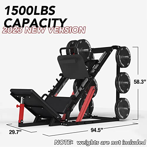 syedee Leg Press Machine with Calf Block, Adjustable Leg Machine w...