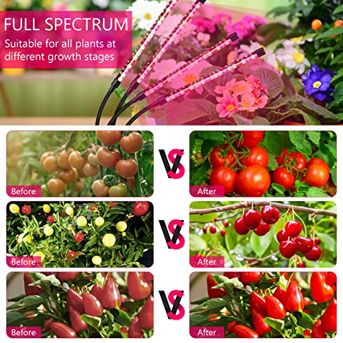 Grow Lights for Indoor Plants, Four Head LED Grow Light with Full ...