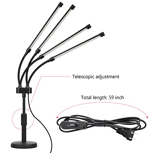 Grow Lights for Indoor Plants, Four Head LED Grow Light with Full ...