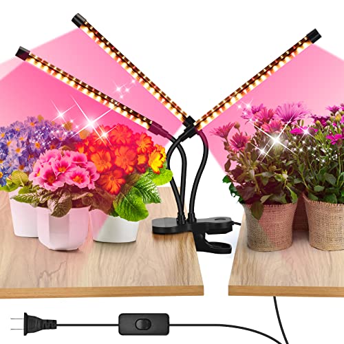 SYEIORAOM Grow Lights for Indoor Plants, 3 Head Desk Clip Full Spe...