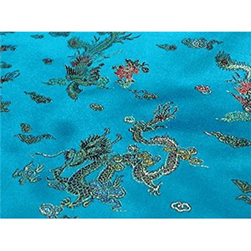 Chinese Faux Silk Dragon Peacock Brocade Satin Fabric Sold by The ...