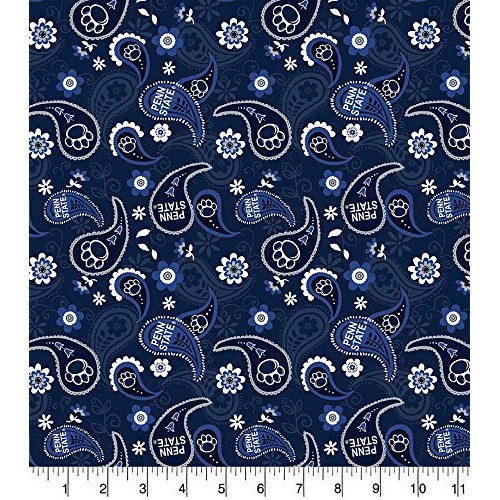 Penn State University Cotton Fabric with Paisley Design-Newest Pat...