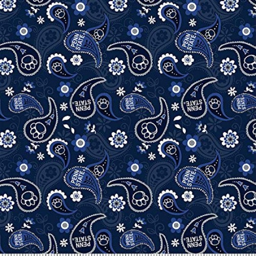 Penn State University Cotton Fabric with Paisley Design-Newest Pat...