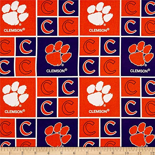 Sykel Enterprises Collegiate Cotton Broadcloth Clemson Fabric by T...