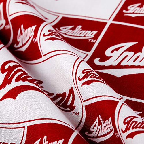 Sykel Enterprises NCAA Indiana Box All Over Cotton Broadcloth Red/...