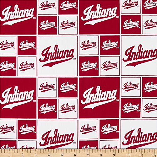 Sykel Enterprises NCAA Indiana Box All Over Cotton Broadcloth Red/...