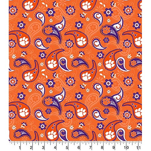 Clemson Cotton Fabric with Paisley Design-Newest Pattern-Alabama C...