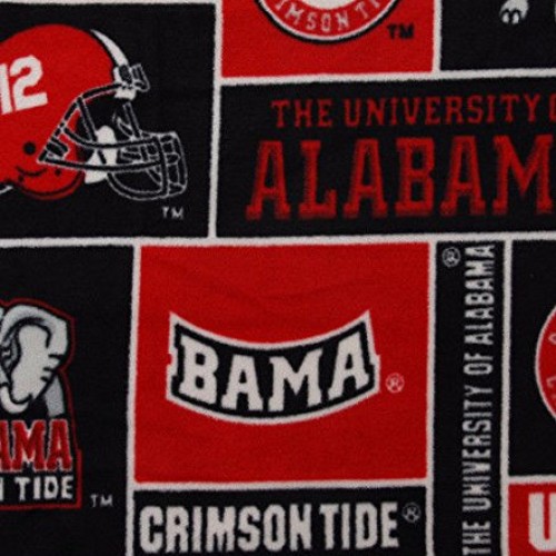 College University of Alabama Crimson Tide 012 Print Fleece Fabric...