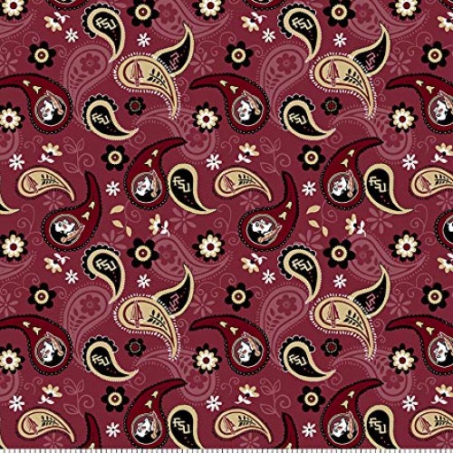 Florida State FSU Cotton Fabric with Paisley Design-Newest Pattern...