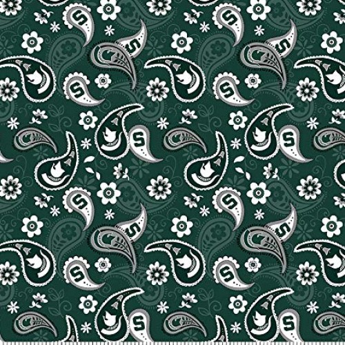 Michigan State Cotton Fabric with Paisley Design-Newest Pattern-Mi...