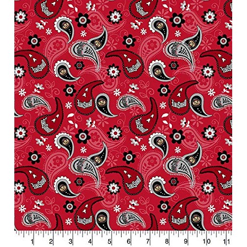 Ohio State University Cotton Fabric with Paisley Design-Newest Pat...
