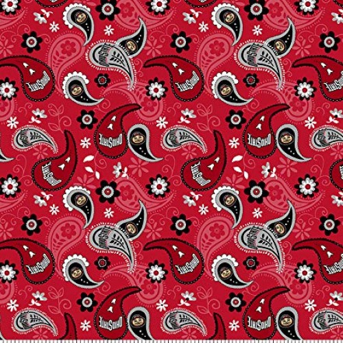 Ohio State University Cotton Fabric with Paisley Design-Newest Pat...