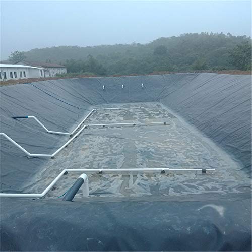 SYLOTS HDPE Rubber Pond Liner, 6.5 x 9.8 feet Pre Cut Black Pond L...