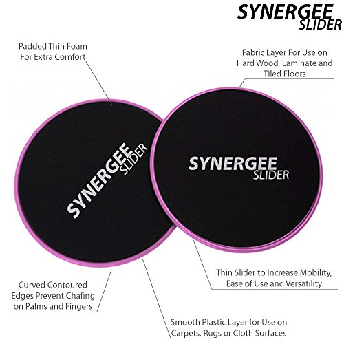 iheartsynergee Power Pink Core Sliders. Dual Sided Use on Carpet o...