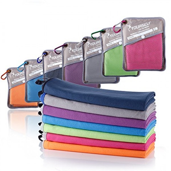 Syourself Microfiber Sports & Travel Towel with Travel Bag & Carab...