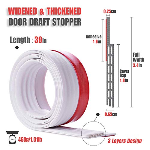 Heavy Duty Large Gaps Door Draft Stopper, Upgraded 3-2/5 Extra ...