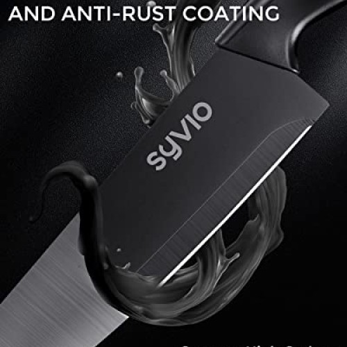 syvio Knife Sets for Kitchen with Block, 14 Piece with Built-in Sh...