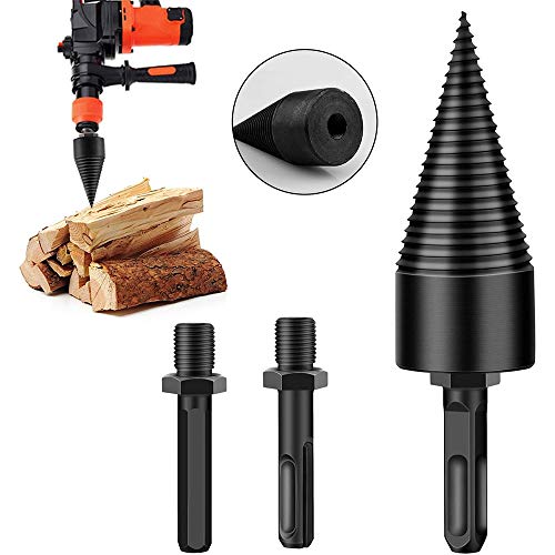 3pcs Removable Firewood Log Splitter Drill Bit, Wood Splitter Dril...
