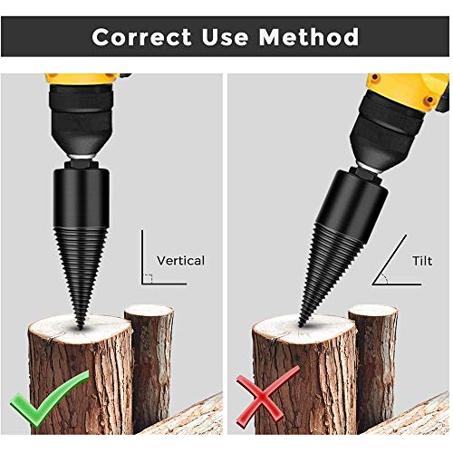 3pcs Removable Firewood Log Splitter Drill Bit, Wood Splitter Dril...