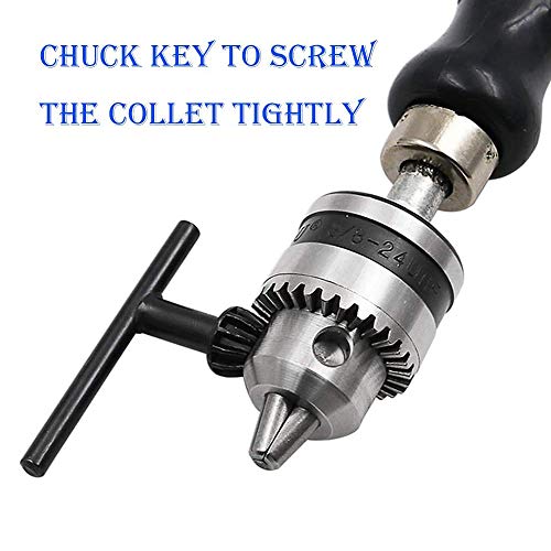 7 in 1 Hand Drill Bits Set,Manual Tool Pin Vises with Chuck Key & ...